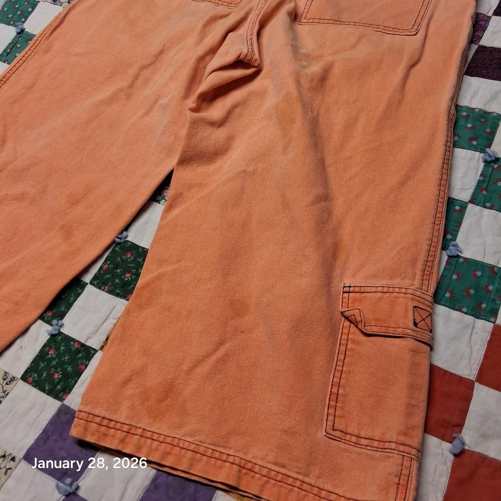 Vintage Girlfriends Extra Long Cargo Shorts Peach Orange Size 15 Y2K Streetwear - Picture 5 of 13